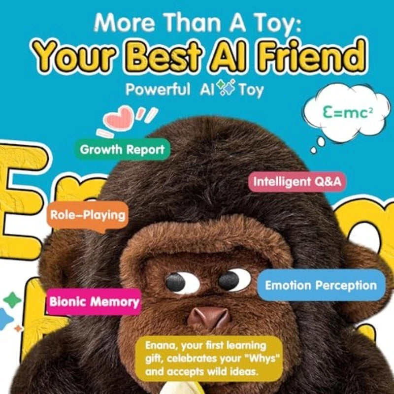 7 Inch Cute Gorilla Plush Toy Clearance, Soft Fluffy Brown Monkey Stuffed Animal Holding Banana, Small Ape Plush Doll Gift for Kids Birthday Home Decor