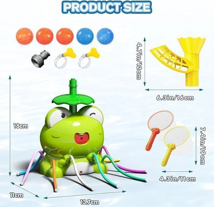 Frog Water Sprinkler Toy for Kids Clearance, Outdoor Backyard Splash Play Toy, Interactive Fountain Ball Water Play Toy for Toddler Summer Bath Pool Game